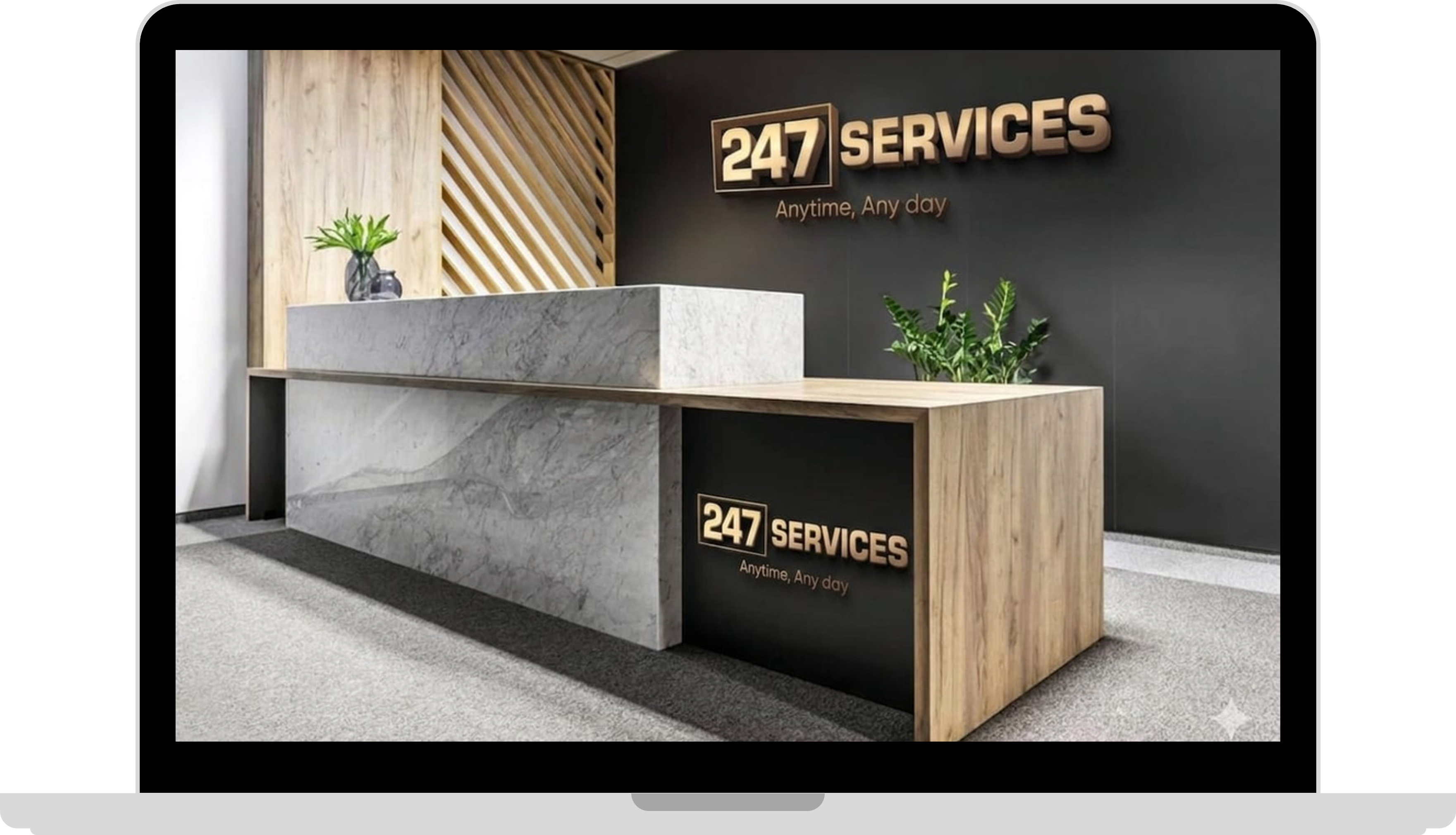 247 Services Reception Area Mockup